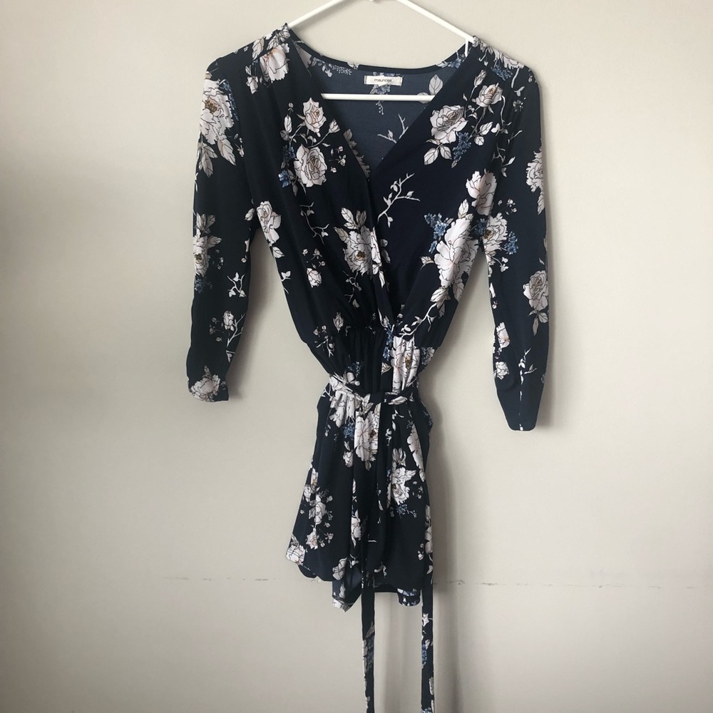 Maurice’s Navy Blue Floral Romper
